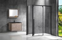 Душевой уголок Vincea Lugano 130х90 профиль Черный стекло прозрачное арт-VSR-1L9013CLB-1 — фото 3, Прямоугольные душевые уголки