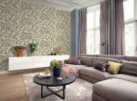 Обои RASCH Murano Винил на флизелине (1,06*10,05) Серый/Золото, Листья арт-645552 — фото 4, Обои для стен