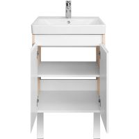 Тумба под раковину Aquaton Сканди Doors 55 Белый глянец, Дуб верона арт-1A278801SDB20 — фото 3, Тумбы под раковину