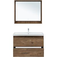 Тумба под раковину Aquanet Милан 100 подвесная Дуб рустикальный арт-336380 — фото 12, Тумбы под раковину