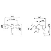 Смеситель для душа Migliore Oxford с термостатом Золото арт-19170 — фото 2, Смеситель для душа