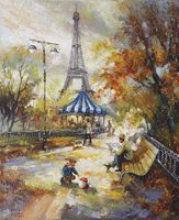 Фреска Ortograf Городской пейзаж живопись 6010 Фактура флок FLK Флизелин (1,3*1,6) Разноцветный, Город/Пейзаж/Живопись арт-6010 (флок FLK) — фото 2, Фрески