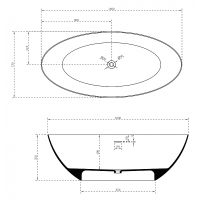 Ванна из искусственного камня Abber Stein 160x75 без гидромассажа арт-AS9625-1.6 — фото 8, Ванны из искусственного камня