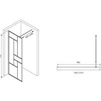 Душевая перегородка Abber Immer Offen 100 профиль Черный стекло прозрачное арт-AG63100B — фото 4, Душевые перегородки
