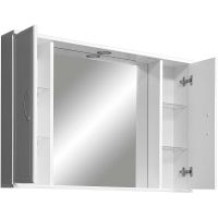 Зеркало со шкафом Stella Polar Концепт 100 с подсветкой Белое арт-SP-00000135 — фото 2, Зеркальные шкафы в ванную