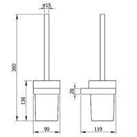 Ершик для унитаза Nofer Corinto Хром арт-16937.B — фото 2, Ершики для унитаза