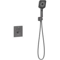 Душевая система Vincea Inspire с термостатом Вороненая сталь арт-VSFW-3I21MT4GM — фото 2, Встраиваемые душевые комплекты