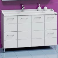 Тумба под раковину СанТа Омега 120 Белая арт-207043 — фото 3, Тумбы под раковину