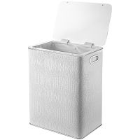 Корзина для белья Geralis Croco Белая, кант Хром, большая арт-KWH-S — фото 2, Корзины для белья