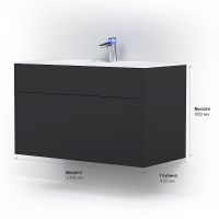 Тумба под раковину AM.PM Inspire V2.0 100 подвесная Графит матовая арт-M50AFHX1003GM — фото 10, Тумбы под раковину