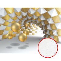 Фреска Ortograf 3D 33492 Фактура бархат FX Флизелин (3,6*2,7) Белый/Золото, Абстракция арт-33492 (бархат FX) — фото 1, Фрески