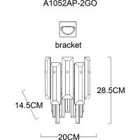 Настенный светильник Artelamp Nicoletta Прозрачный Золото арт-A1052AP-2GO — фото 6, Бра