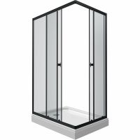 Душевой уголок Triton Вента-Блэк 100х80 профиль Черный стекло прозрачное арт-Щ0000057855 — фото 1, Прямоугольные душевые уголки