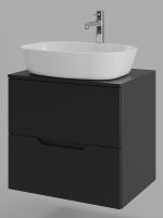 Тумба с раковиной Orange Line 60 подвесная Черная матовая арт-Li-60TubMDF+B08-500W — фото 2, Тумбы с раковиной