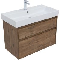 Тумба под раковину Aquanet Nova Lite 85 подвесная Дуб рустикальный арт-249954 — фото 2, Тумбы под раковину