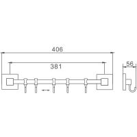 Вешалка для полотенец Haiba Хром арт-HB8615-5 — фото 2, Крючки для полотенец