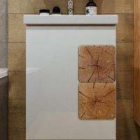 Тумба под раковину Бриклаер Форест 50 подвесная Дуб золотой Белый глянец арт-4627125416743 — фото 1, Тумбы под раковину