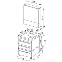 Комплект мебели для ванной Aquanet Нота 58 Белый арт-165376 — фото 3, Комплекты мебели для ванной