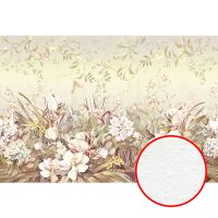 Фреска Ortograf Aurora 34129 Фактура бархат FX Флизелин (4*2,7) Бежевый/Разноцветный, Цветы арт-34129 (бархат FX) — фото 1, Фрески