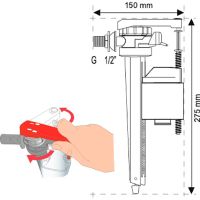 Наливная арматура Wirquin Jollyfill FL150L1 G 1/2 арт-10718758 — фото 2, Комплектующие для туалета
