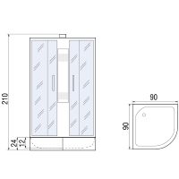 Душевая кабина River Rein 90x90 МТ Б/К с поддоном арт-10000002413 — фото 3, Душевые кабины