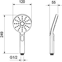 Ручной душ Aquatek Оберон Select 120 3 jet Хром арт-AQ2006CR — фото 2, Лейки для душа