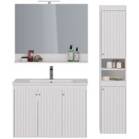 Тумба под раковину Lemark Romance 100 подвесная Белый глянец арт-LM07R100T — фото 8, Тумбы под раковину