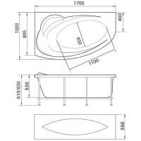 Акриловая ванна Marka One Julianna 170х100 R без гидромассажа арт-01дж1710п — фото 4, Акриловые ванны