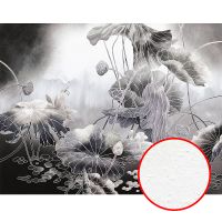 Фреска Ortograf Grafika Natura 31540 Фактура бархат FX Флизелин (3,5*2,7) Черный/Белый, Цветы/Абстракция арт-31540 (бархат FX) — фото 3, Фрески