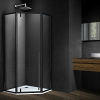 Душевой уголок Vincea Penta 90x90 профиль Черный стекло прозрачное арт-VSP-3P900CLB — фото 2, Душевые уголки трапеция