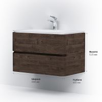 Тумба под раковину AM.PM Sensation 80 подвесная Табачный дуб арт-M30FHX0802TF — фото 10, Тумбы под раковину