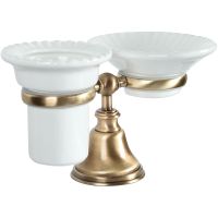 Стакан для зубных щеток с мыльницей TW Harmony Бронза арт-TWHA141br — фото 1, Стаканы для зубных щеток