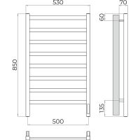 Электрический полотенцесушитель Terminus Ното П8 500х850 Хром арт-4670078544537 — фото 5, Электрические полотенцесушители