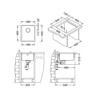 Кухонная мойка Alveus Kombino 20 SAT-90 340x400x195 Сатинированная сталь арт-1100234 — фото 3, Кухонные мойки