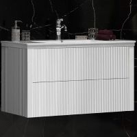 Тумба под раковину Opadiris Рубинно 90 подвесная Белая матовая арт-00-00005944 — фото 1, Тумбы под раковину