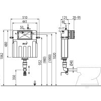 Смывной бачок Alcaplast Basicmodul для унитаза без клавиши смыва арт-AM112-0001 — фото 2, Смывные бачки скрытого монтажа