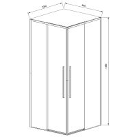 Душевой уголок Vincea Slim-N 100x80 профиль Вороненая сталь стекло прозрачное арт-VSS-4SN8010CLGM — фото 6, Прямоугольные душевые уголки