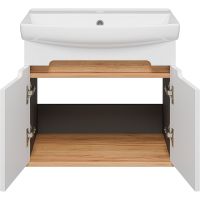 Тумба с раковиной Misty Сканди 60 подвесная Белый Дуб крафт золотой Антрацит арт-УТ000023184 — фото 4, Тумбы с раковиной