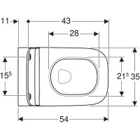 Унитаз Geberit Smyle Square подвесной с сиденьем Микролифт арт-500.685.01.1 — фото 4, Подвесные унитазы