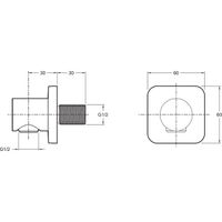 Шланговое подключение Jacob Delafon Modulo Хром арт-E8463-CP — фото 3, Шланговые подключения