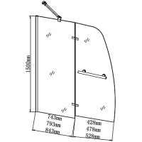 Товар: Шторка на ванну Grossman 90 профиль Хром стекло прозрачное арт-GR-102 - фото 3 Шторка на ванну Grossman 90 профиль Хром стекло прозрачное арт-GR-102 — фото 3, Шторки для ванной распашные