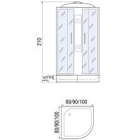Товар: Душевая кабина River Nara Light 80x80 МТ с поддоном арт-10000001686 - фото 2 Душевая кабина River Nara Light 80x80 МТ с поддоном арт-10000001686 — фото 2, Душевые кабины