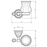 Стакан для зубных щеток Migliore Olivia Белый Бронза арт-17444 — фото 2, Стаканы для зубных щеток