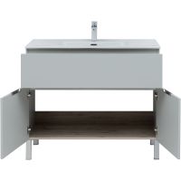 Тумба под раковину Aquanet Алвита New 100 Серая матовая арт-277556 — фото 6, Тумбы под раковину