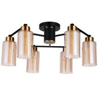 Люстра Artelamp Leo Янтарная Бронза Черная арт-A7027PL-6BK — фото 1, Люстры