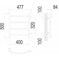 Водяной полотенцесушитель Terminus Классик П4 400х500 бп320 Хром, боковое подключение, G 1" НР арт-4670078530189 — фото 4, Водяные полотенцесушители