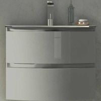 Тумба под раковину Cezares Vague 69 подвесная Grigio lucido арт-54854 — фото 1, Тумбы под раковину