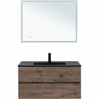 Тумба под раковину Aquanet Алвита New 100 подвесная Дуб веллингтон табак арт-334188 — фото 10, Тумбы под раковину