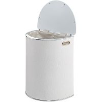 Корзина для белья Geralis Croco Белая, кант Хром, полукруглая арт-KWH-O — фото 2, Корзины для белья