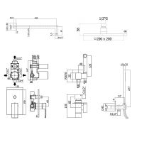 Душевой комплект Paffoni Elle из душевой системы с гигиеническим душем Черный матовый арт-KITZEL015NO/M — фото 8, Встраиваемые душевые комплекты